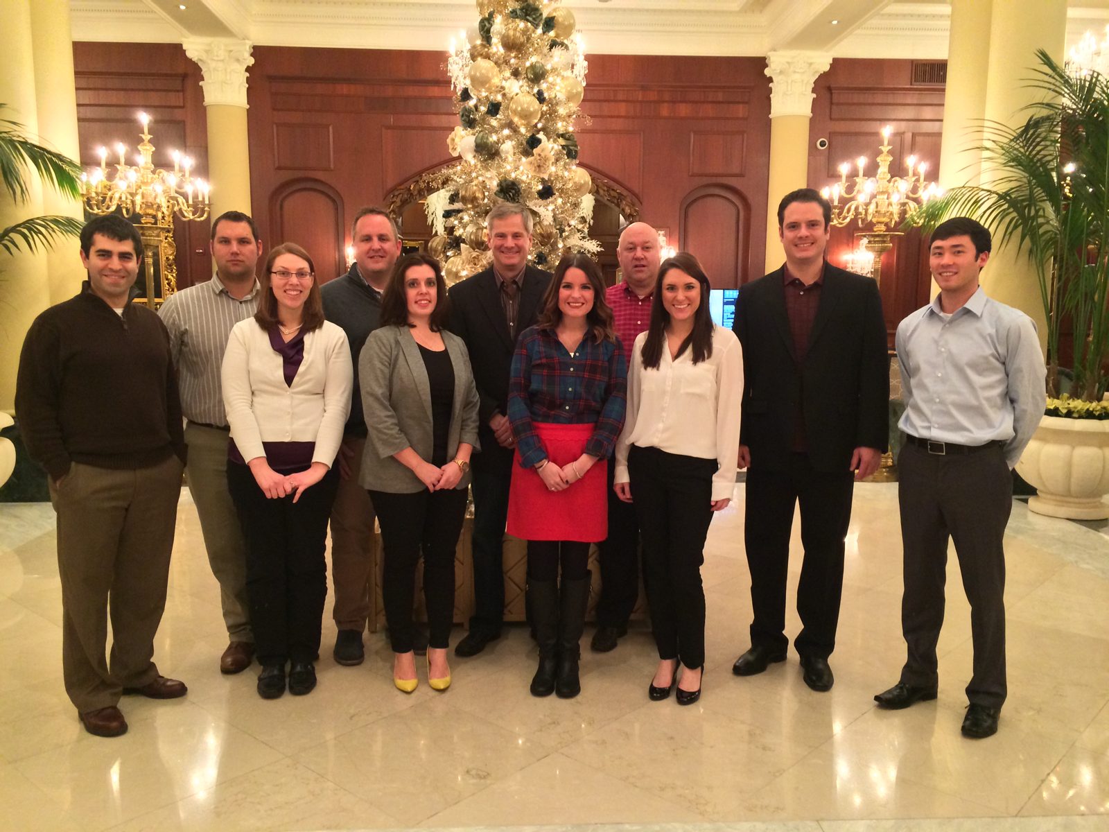The LNE Group team at a holiday gathering