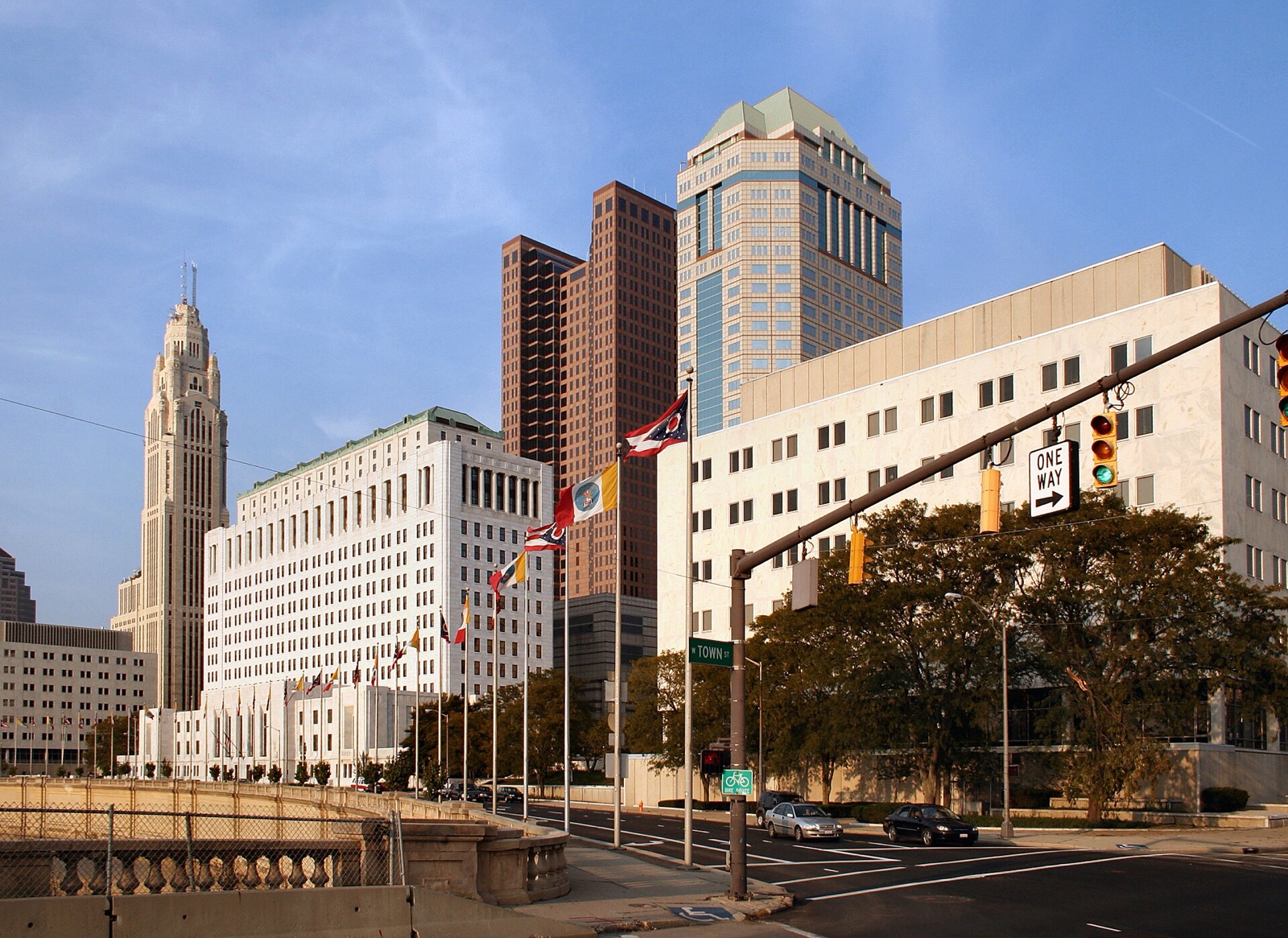 Columbus skyline from the Scioto Mile