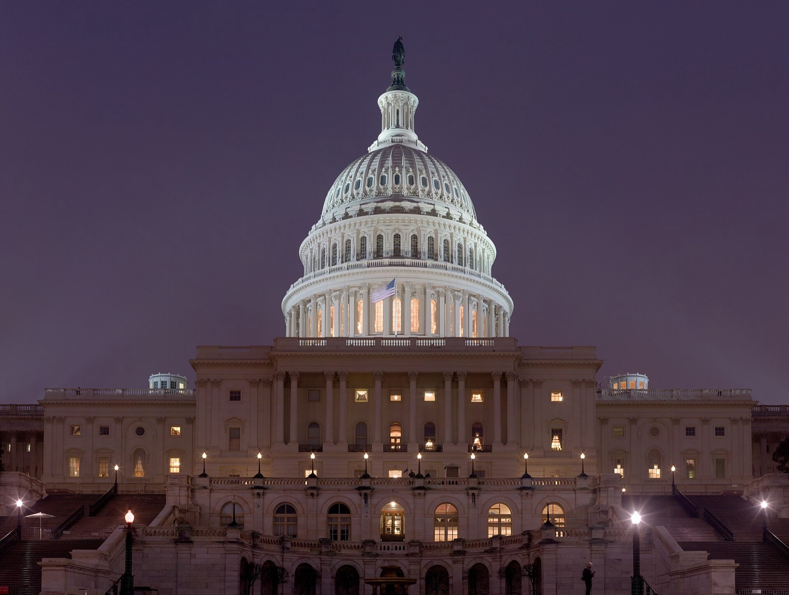 U.S. Capitol at night